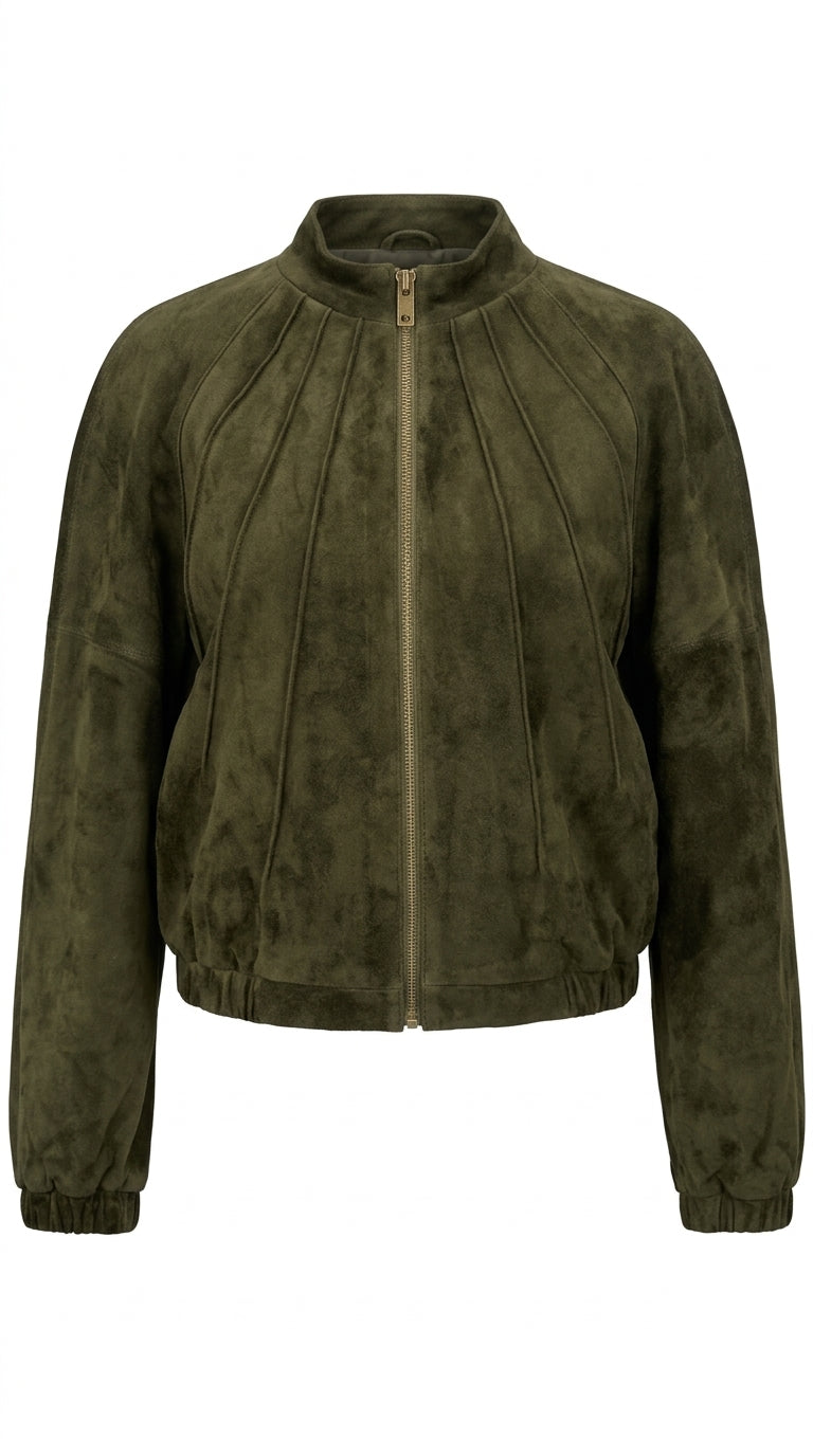 Suede Jacket Moss Suede