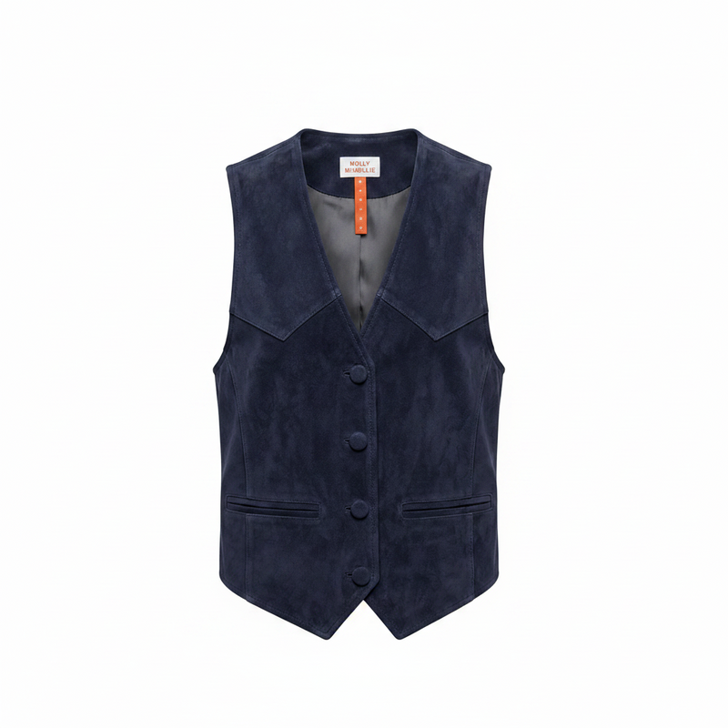 Alison Vest Navy Suede