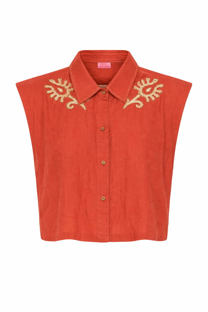 Tansy Top Oaxaca Raffia Orange