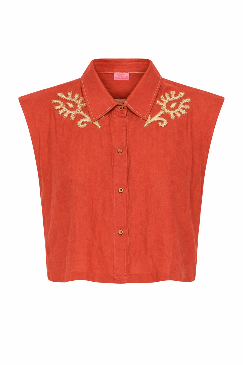 Tansy Top Oaxaca Raffia Orange