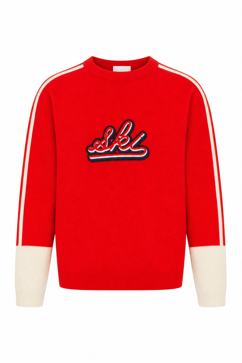 Ski Intarsia Sweater Red