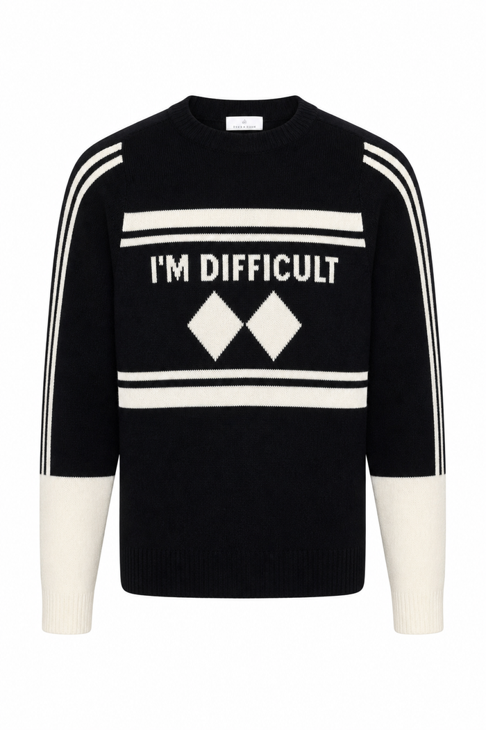 I'm Difficult Ski Sweater Black