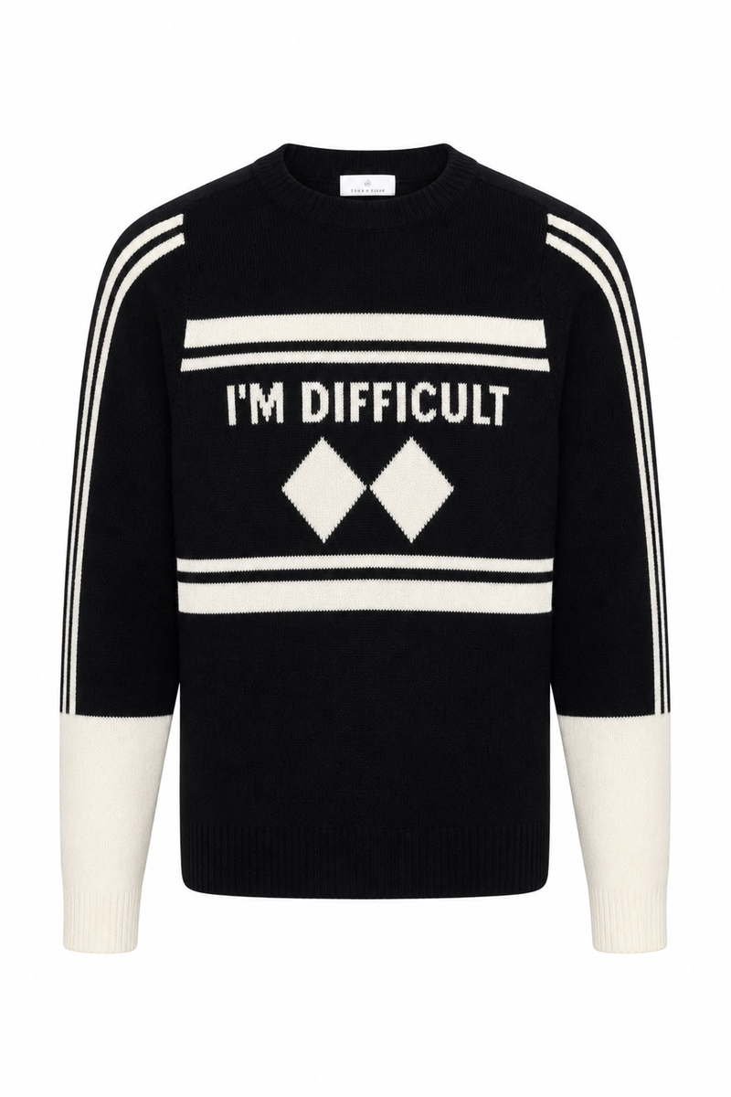 I'm Difficult Ski Sweater Black