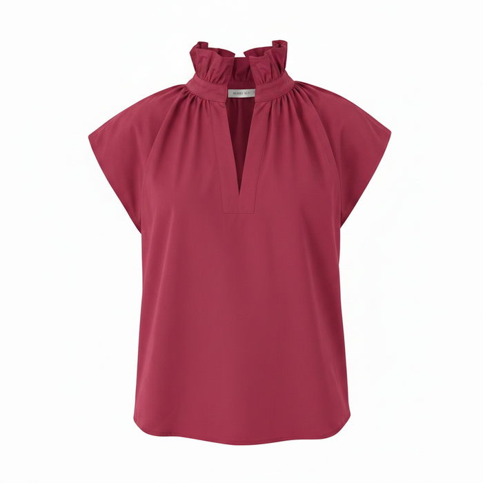 Vicki Short Sleeve Top Dark Pink