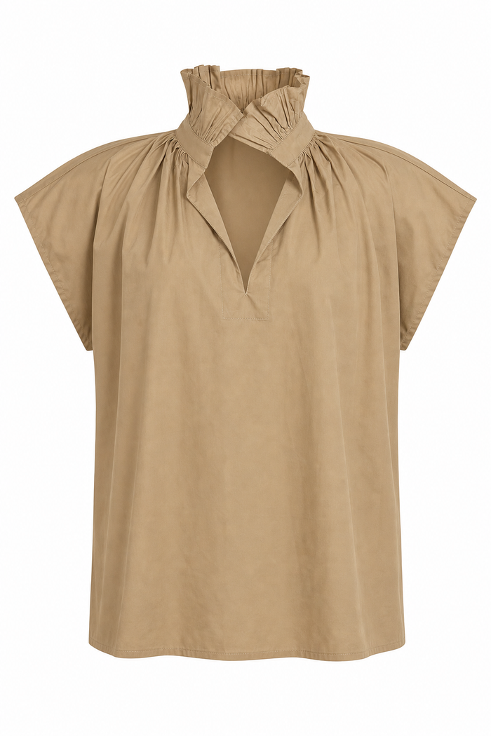 Vicki Short Sleeve Top Khaki