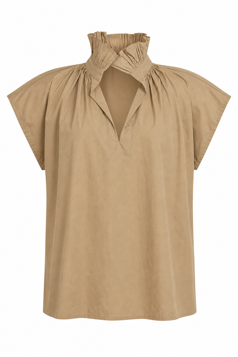 Vicki Short Sleeve Top Khaki