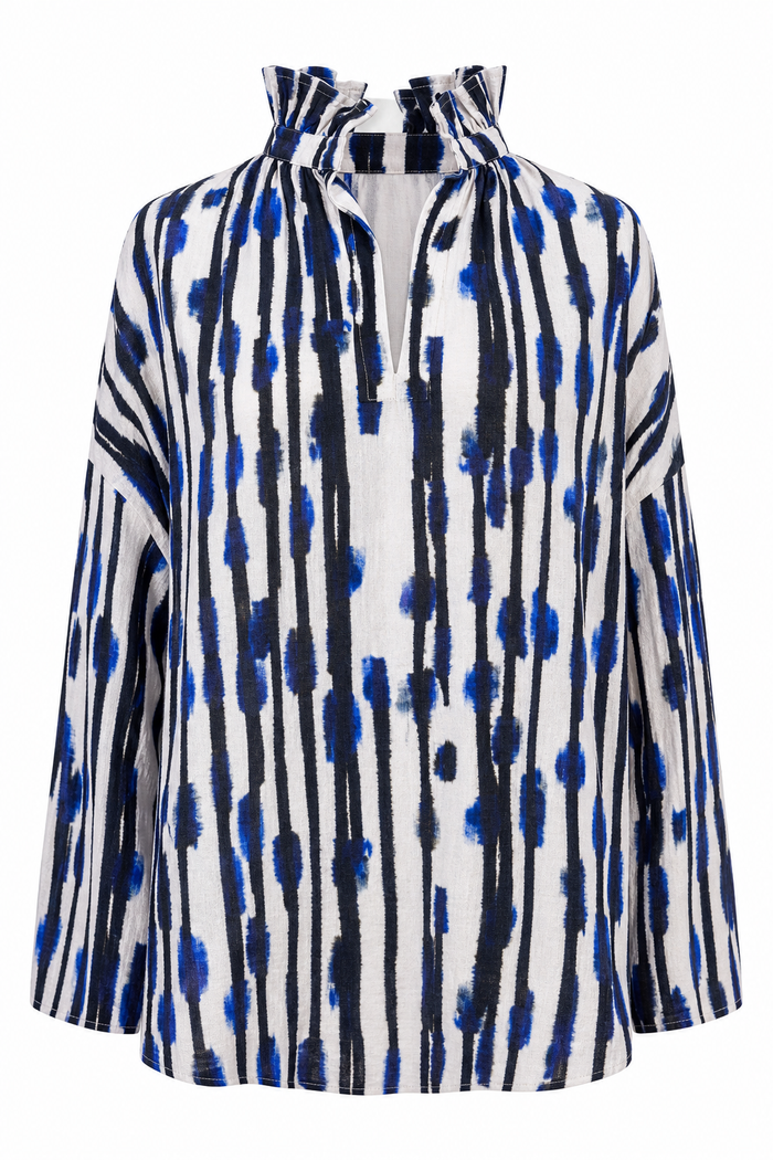 Vicki Long Sleeve Top Fire Stripe Woven