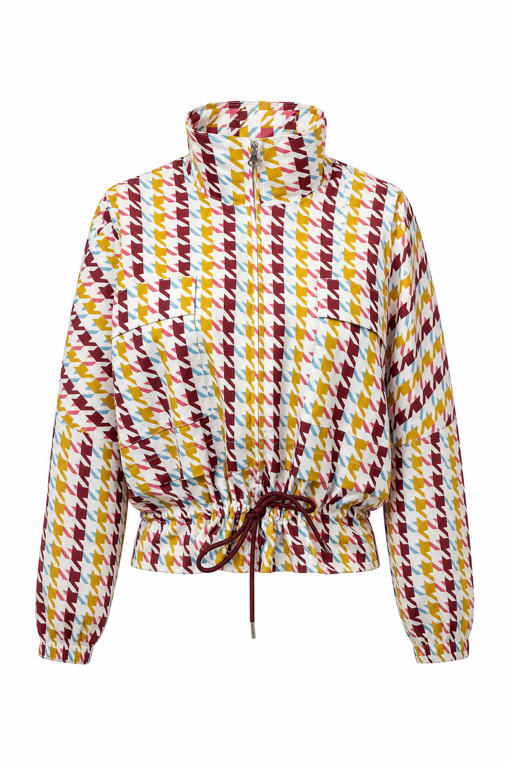 Penny Windbreaker Burgundy Houndstooth