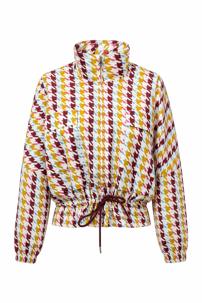 Penny Windbreaker Burgundy Houndstooth