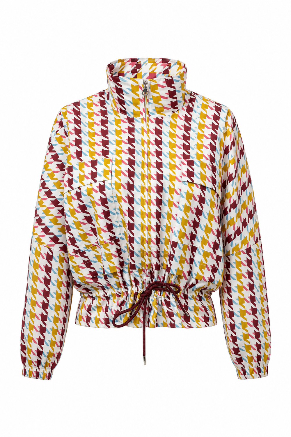 Penny Windbreaker Burgundy Houndstooth