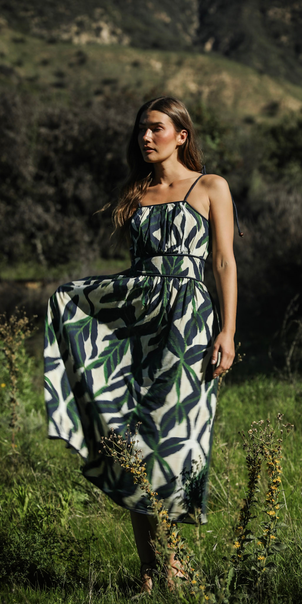 Grasse Piped Sundress Vines