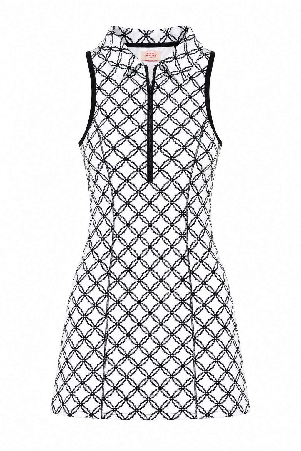 Zip Neck Dress Black Diamond