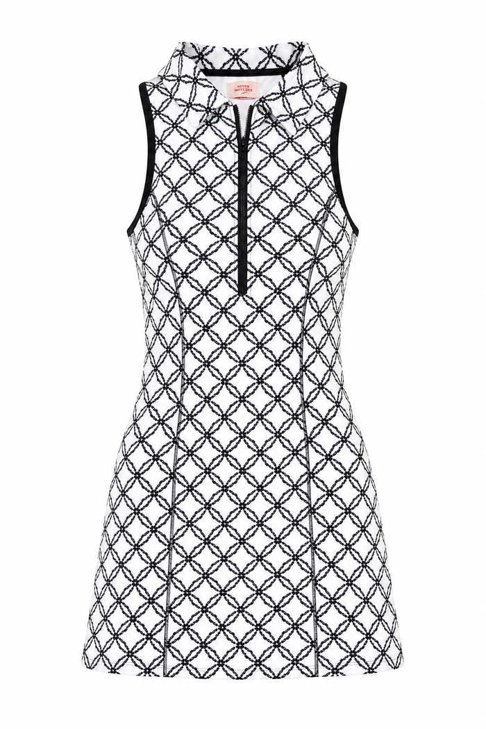 Zip Neck Dress Black Diamond