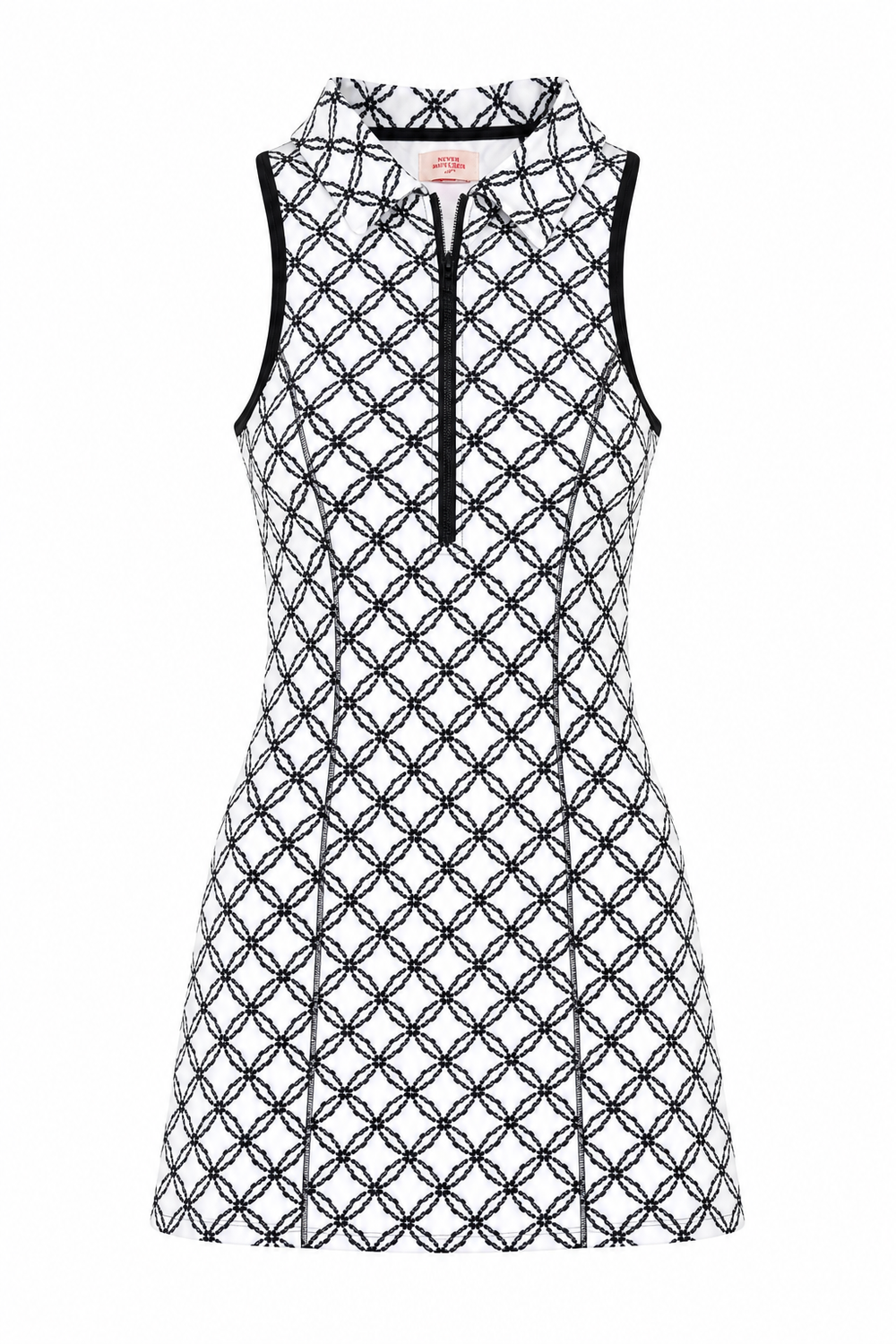 Zip Neck Dress Black Diamond