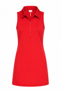 Zip Neck Dress Red