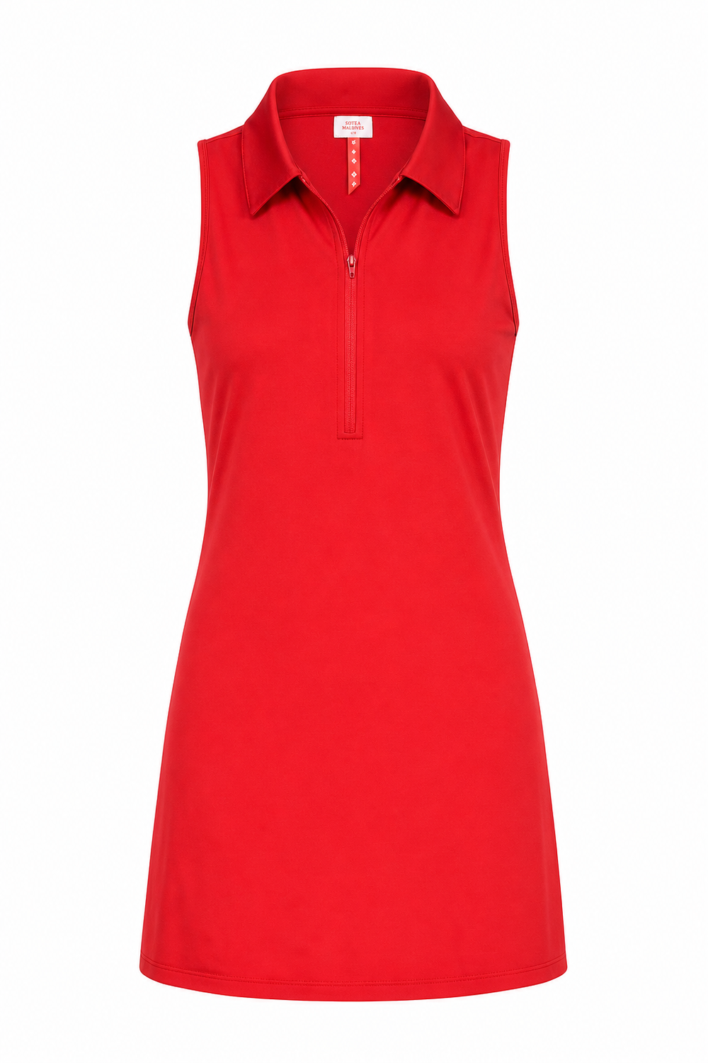 Zip Neck Dress Red