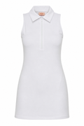 Zip Neck Dress White