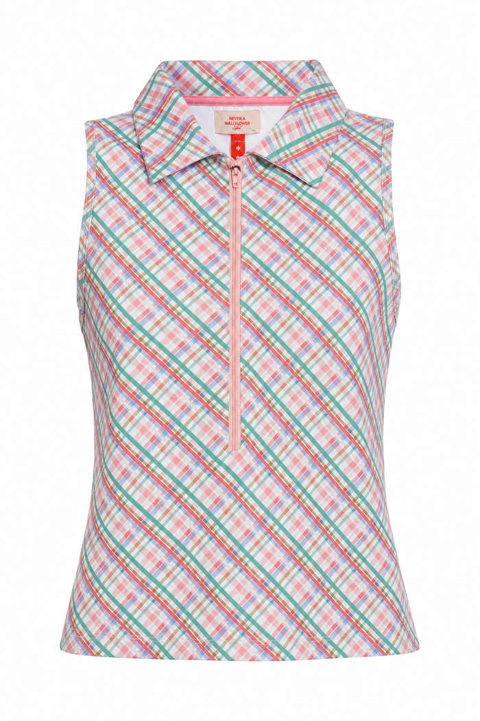Stella Zip Top Pink Plaid