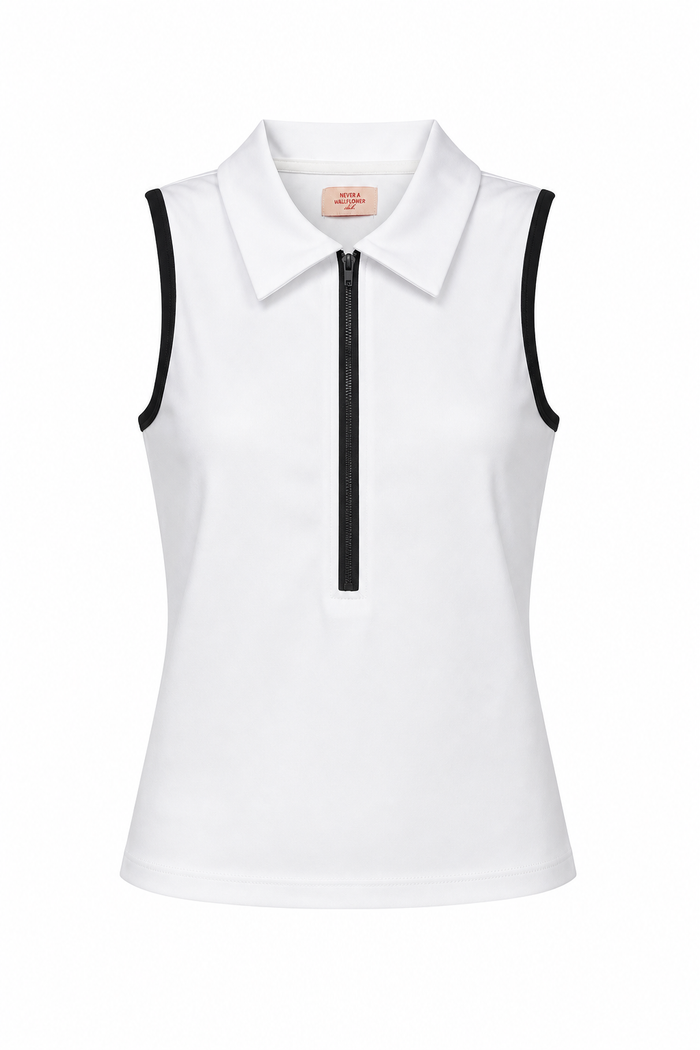 Stella Zip Top White & Black