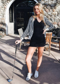 V Neck Tank Dress Black