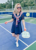 Henley Button Dress Navy