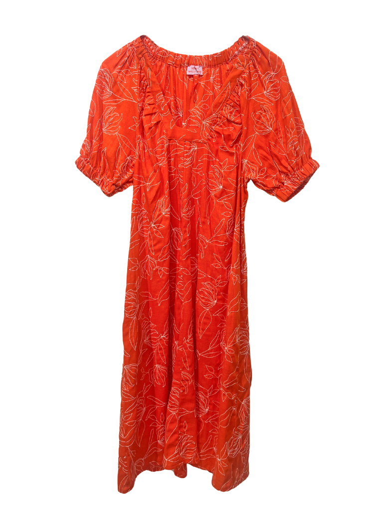 Marakesh Midi Orange Embroidery