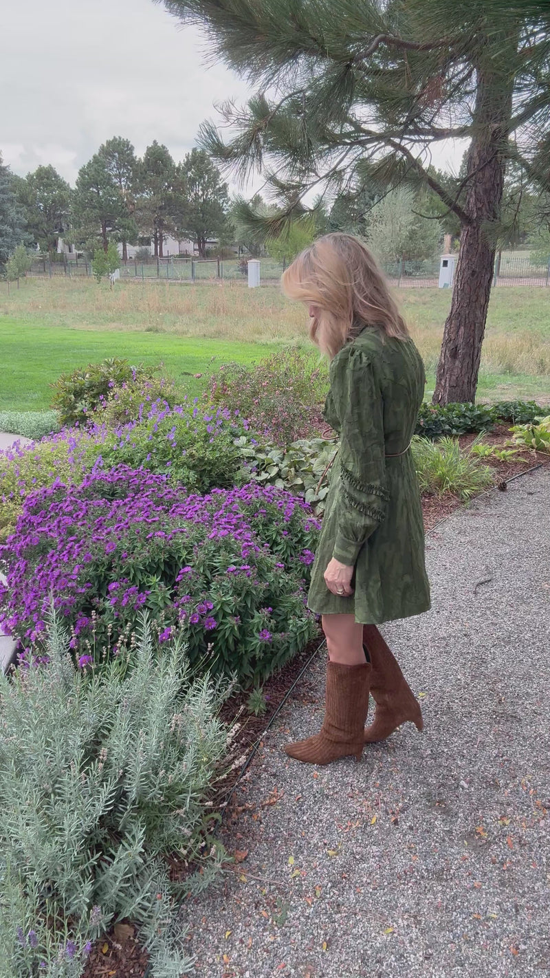 Grenadine Short Dress Moss