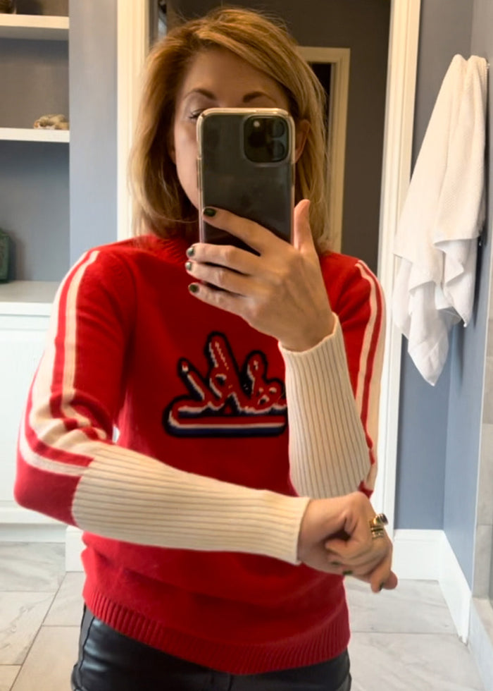 Ski Intarsia Sweater Red