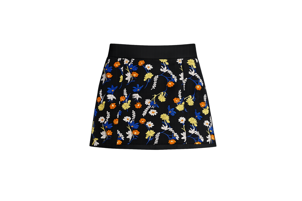 Alice Embroidered Skirt Midnight Bloom