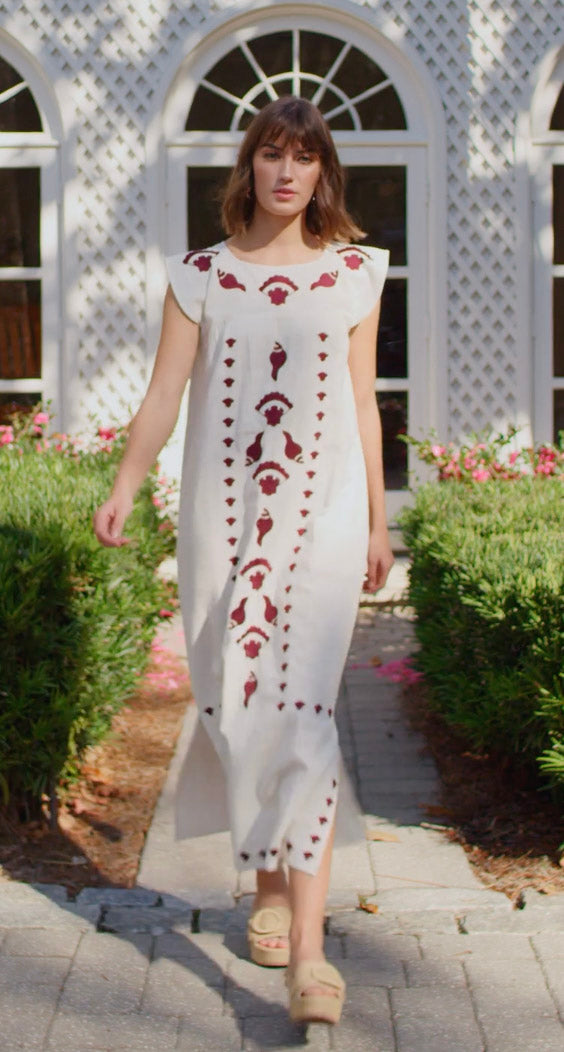 Embroidered Dress Seashell Embroidery