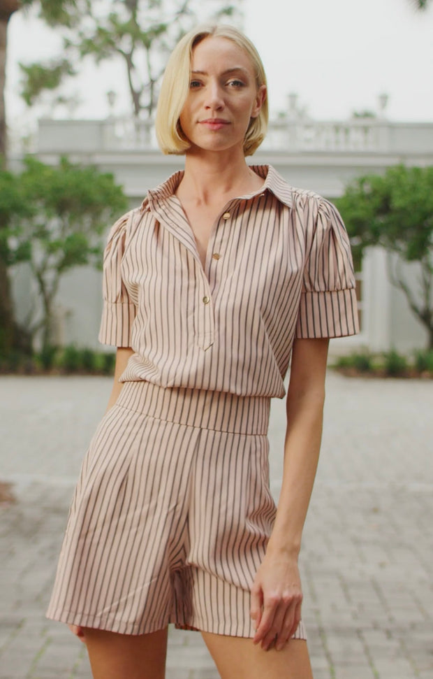 Everything Short Sleeve Top Pink Stripe