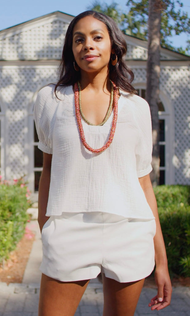 Marakesh Top White Gauze