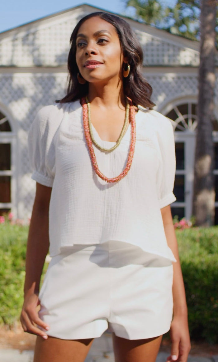 Marakesh Top White Gauze