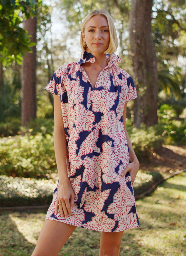 Vicki Short Sleeve Dress Tropical Floral