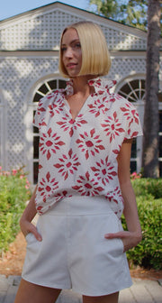 Vicki Short Sleeve Top Seashell C/S
