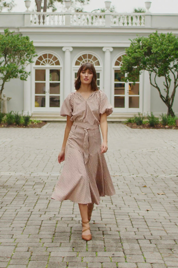 Prairie Midi Skirt Pink Stripe