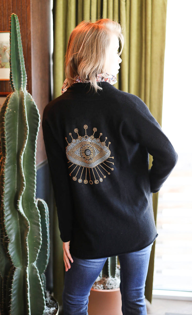 Evil Eye Cardigan Sweater