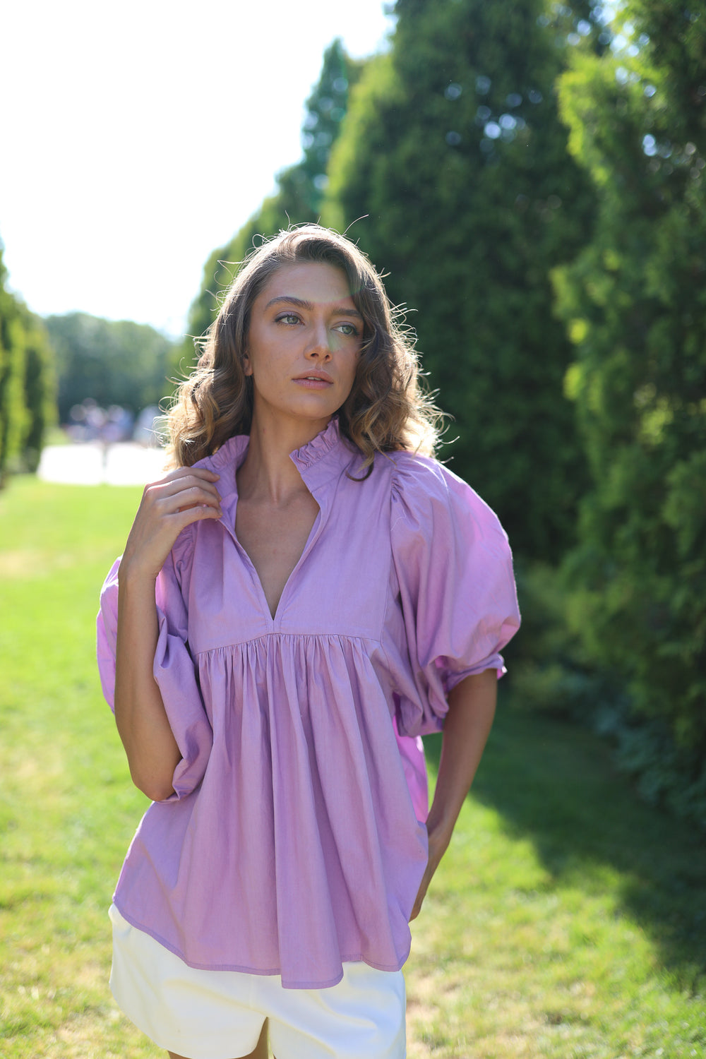 Lavender High Neck Top