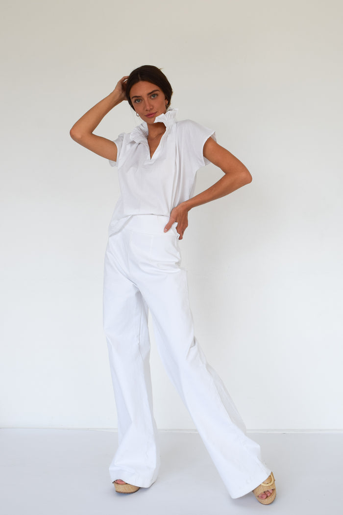 Vicki Short Sleeve Top White