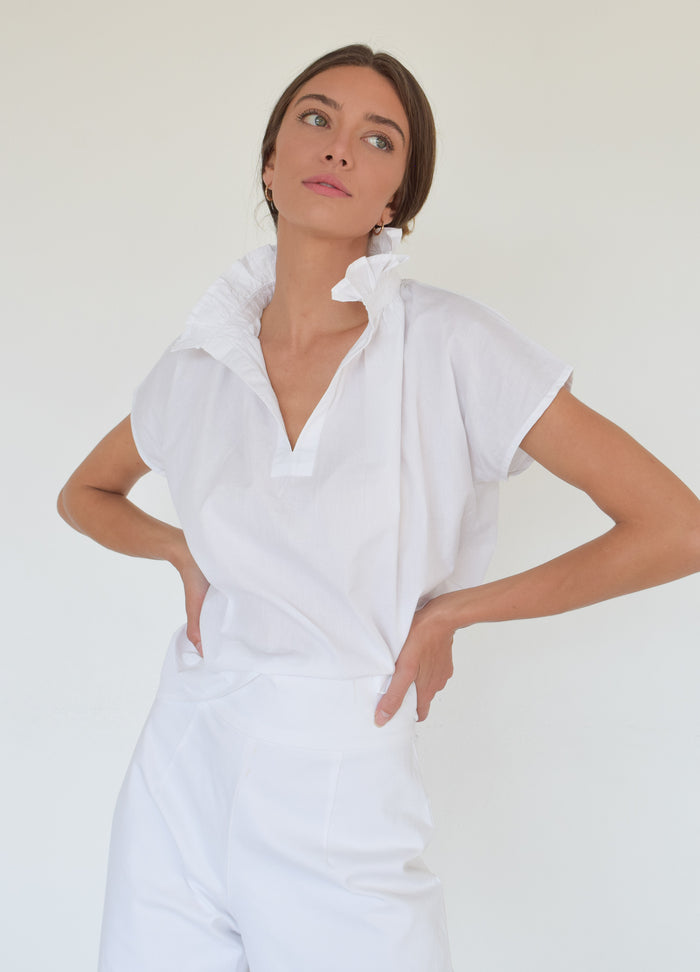 Vicki Short Sleeve Top White