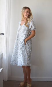 Cerulean Flowers Marakesh Midi Dress