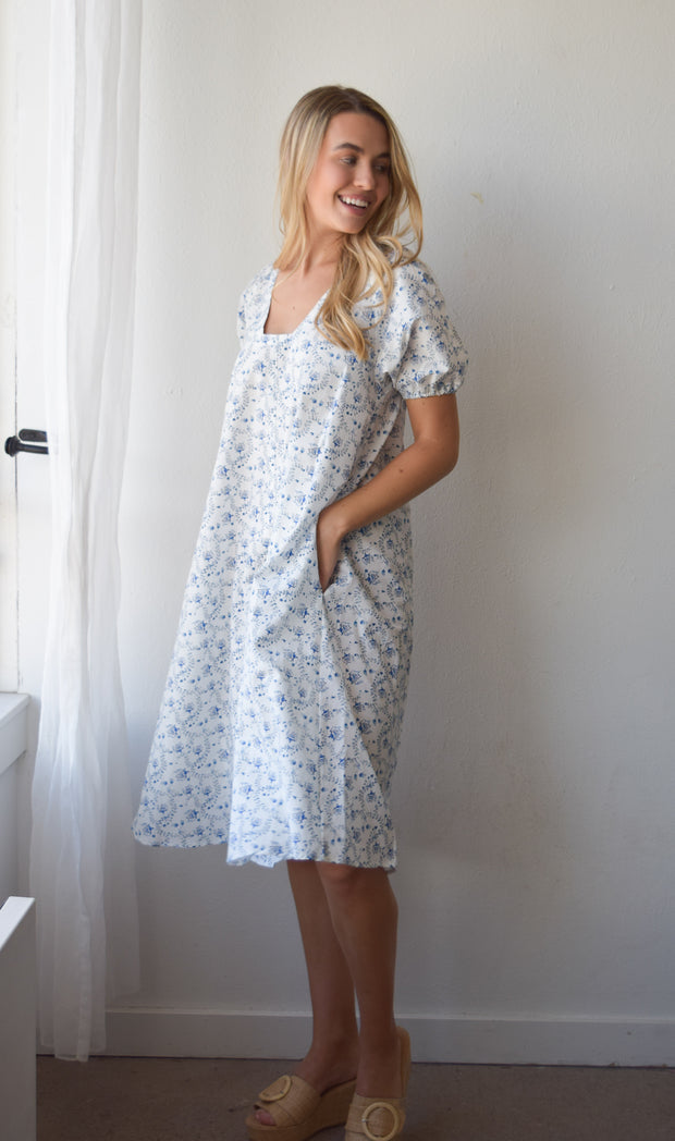 Cerulean Flowers Marakesh Midi Dress