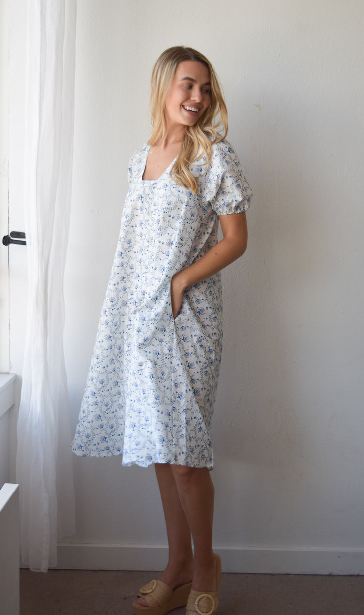 Cerulean Flowers Marakesh Midi Dress