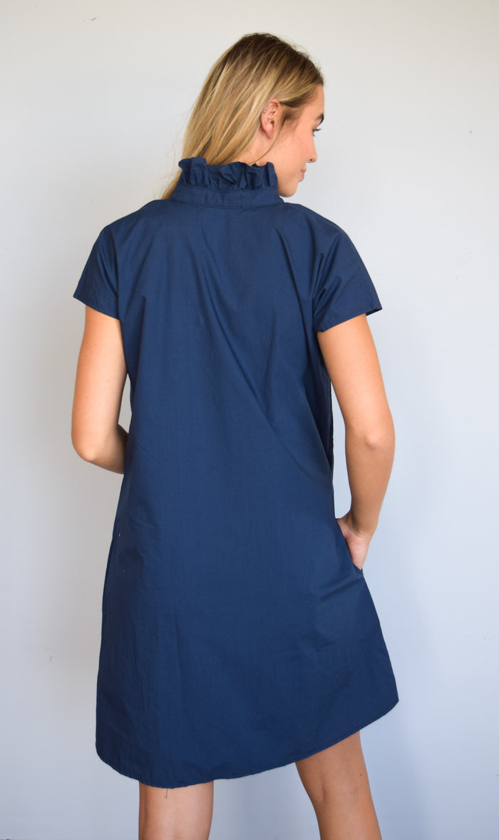 Vicki Short Sleeve Dress New Navy Poplin
