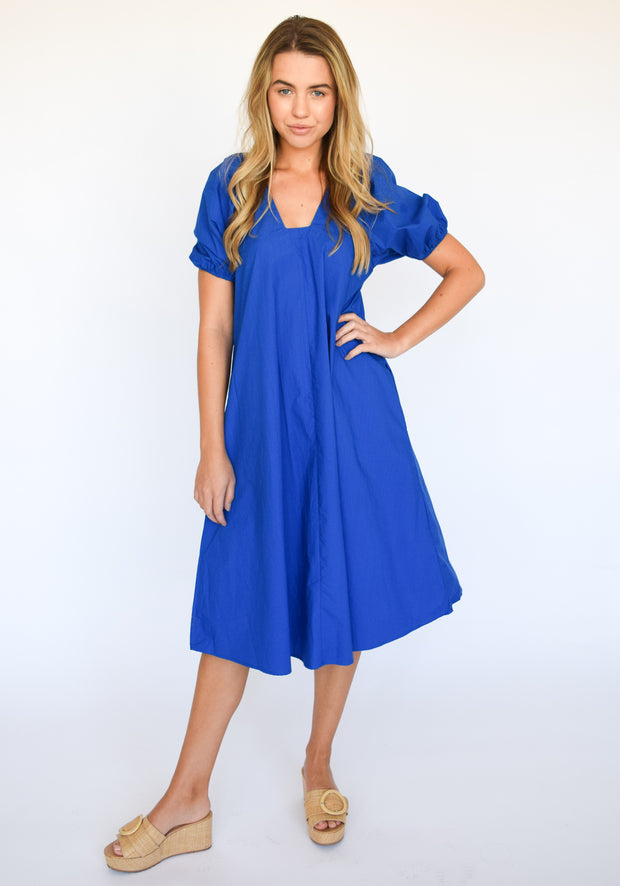 Cerulean Blue Marakesh Midi Dress