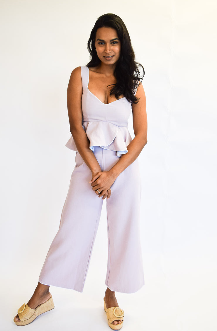 Lavender Twill Sweetheart Top
