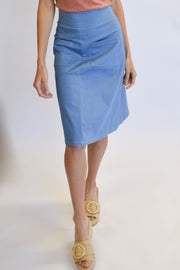 Patch Pocket Skirt Light Blue Denim