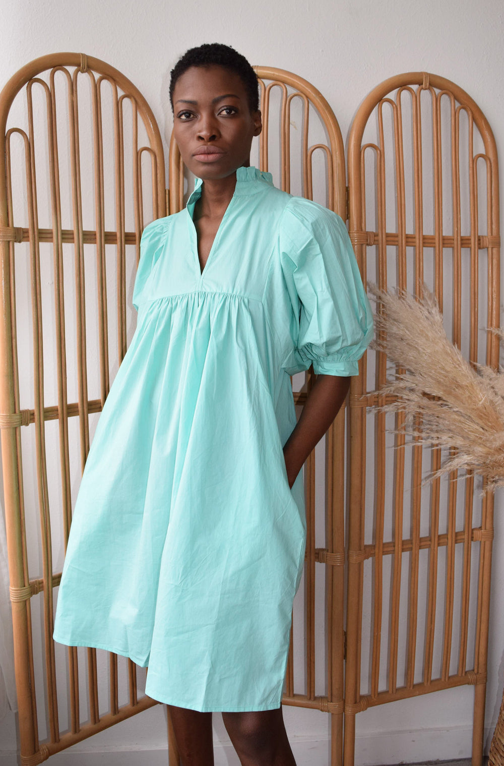 Mint Poplin High Neck Dress NeverAWallflower Mint Poplin High Neck Dress NeverAWallflower