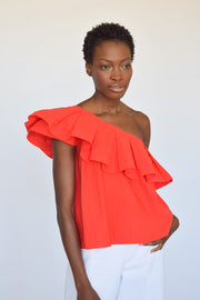 New Red One Shoulder Top
