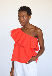 New Red One Shoulder Top